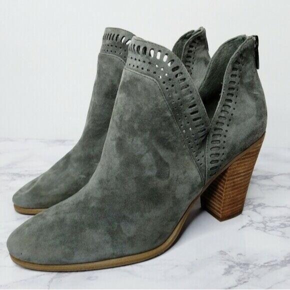 Vince Camuto Bootie Womens Size 11M Grey Fileana Split Shaft Suede Leather - Picture 6 of 8
